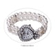 thumbnail image 3 of Reloj de Cuarzo con Forma de Corazón para Mujer | Caja con Rhinestones de Diamante | Pulsera Elástica de Imitación Doble con Perlas | Diseño Elegante y Romántico | Aleación Blanca | Correa de 18cm, 3 of 8