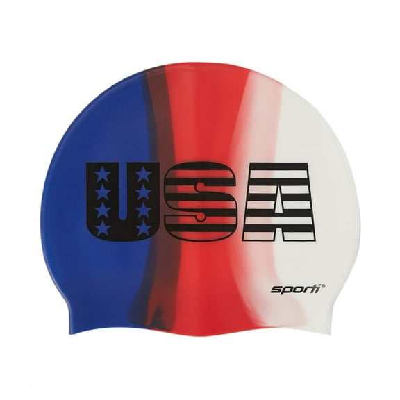 Sporti USA Silicone Swim Cap, Multi-Color, Snug Fit, Anti-Slip, Lightweight