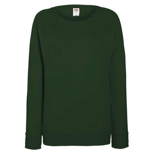 Fruit OF The Loom- Sudadera ligera y ajustada de mangas ranglán para mujer (Verde botella)