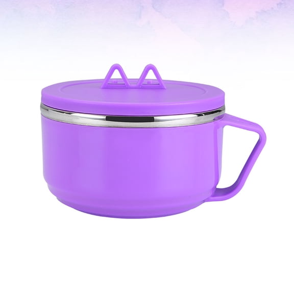 TAILTOSS Asian Bowls Heat Resistant Noodles Bowl Purple Stainless Steel 1Pack