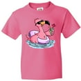 thumbnail image 3 of Inktastic Flamingo with Sunglasses Pool Float and Drink Youth T-Shirt, 3 of 5