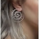 thumbnail image 3 of Nvzi Pendientes colgantes en espiral con círculos redondos vintage para mujer, aretes de aro con hojas tribales para bodas y fiestas (plateados), 3 of 3