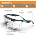 thumbnail image 2 of DEX FIT SG210 OTG Blue Safety Over Glasses, Clear Lens, Polycarbonate, One Size, 1 Pair, 2 of 5