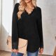 thumbnail image 4 of Mujeres Tops Camisas Blusas Elegantes Casuales Camisas de manga larga Jersey de moda Cuello en V Encaje Soild Odeerbi ODB-5, 4 of 9