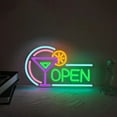 thumbnail image 3 of UPONRAY Cocktail Open Neon Signs, 13.8"*8.5" Dimmable & USB-Powered LED Neon Light, Stylish Wall Decor for Restaurant, Store, Bar, Cafe, Club, 3 of 8