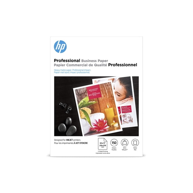 Papel HP Professional Business Matte, 8.5 x 11 pulgadas, 48 libras, 150 s