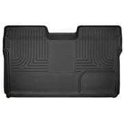 Husky Liners Weatherbeater Floor Mats | Fits 2009 - 2014 Ford F-150 SuperCrew Cab w/out Manual Shifter | 2nd Row, 1-pc Black - 19331