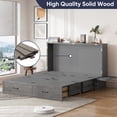 thumbnail image 4 of ZAFLY Solid Wood Queen Size Murphy Chest Bed, Convertible Wall Bed into Cabinet with Drawer and Usb Charging Station for Apartment/Bed Room, Gray, 4 of 8