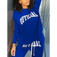thumbnail image 6 of LovelyWholesale Long Sleeve Round Neck Letter Print Oversized Women's Tracksuit Set, 6 of 6