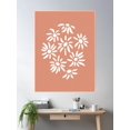 thumbnail image 2 of Florette Daisy Floral Pattern - Coral + Snow Poster Wall Art, Modern Wall Decor For Living Room Bedroom, 12x18 UNFRAMED, 2 of 3