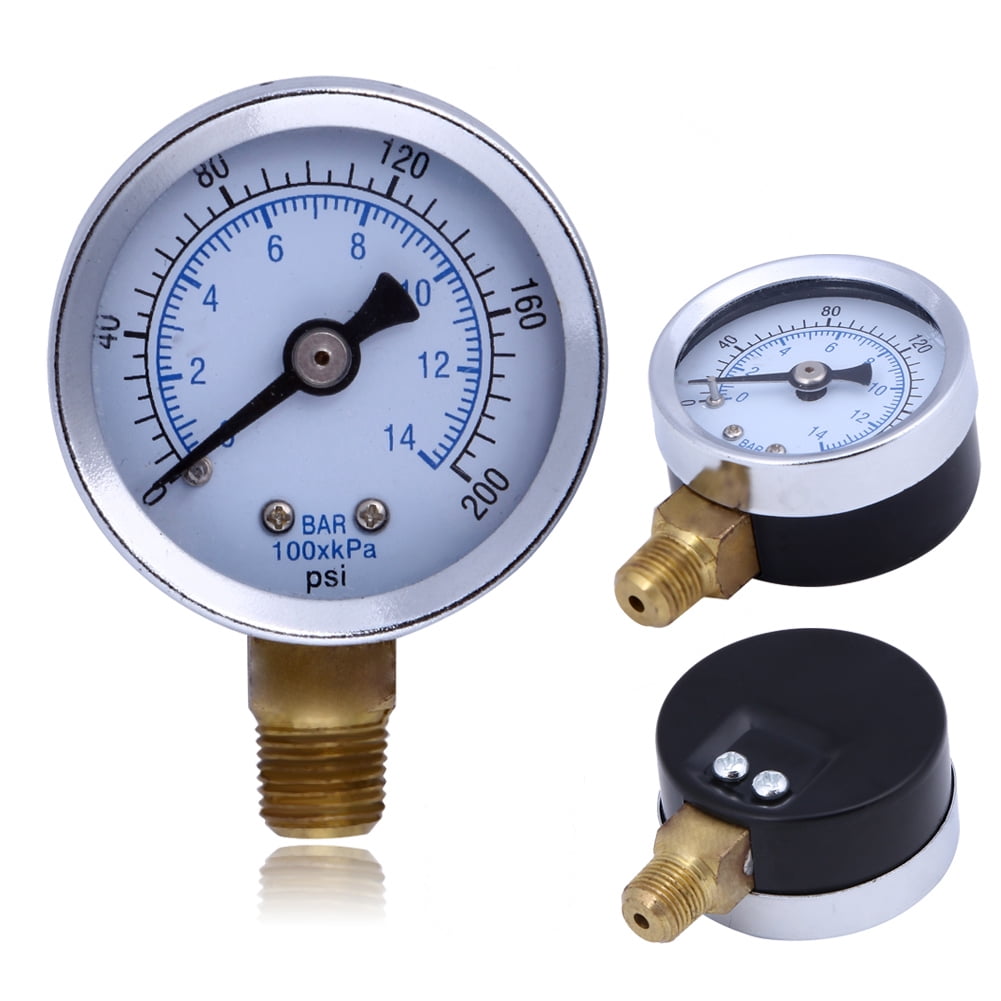 1/8" NPT Air Compressor Hydraulic Pressure Gauge 0-200 PSI Side Mount 1.5" 