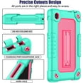thumbnail image 6 of FIEWESEY for TCL Tab 8 V/Tab 8 SE (6048E) Tablet Case Soft Silicone Rubber Heavy Duty Hybrid Had Back Shell Protection Shockproof Kids Friendly with Built in Stand Shoulder Strap (Green+Pink), 6 of 8