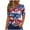 Blue(Style 161), variant on Summer Women Tops, Ladies Short Sleeve V Neck Button Casual Independence Day Printed T-Shirt Blouses