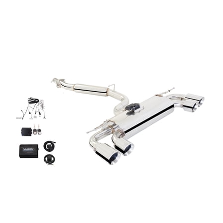 XForce ESVW11VKCS Stainless Steel 3" Cat-Back Exhasut System with Varex Muffler and Smartbox Controller for 2018-2019 VW Golf Mark 7.5R