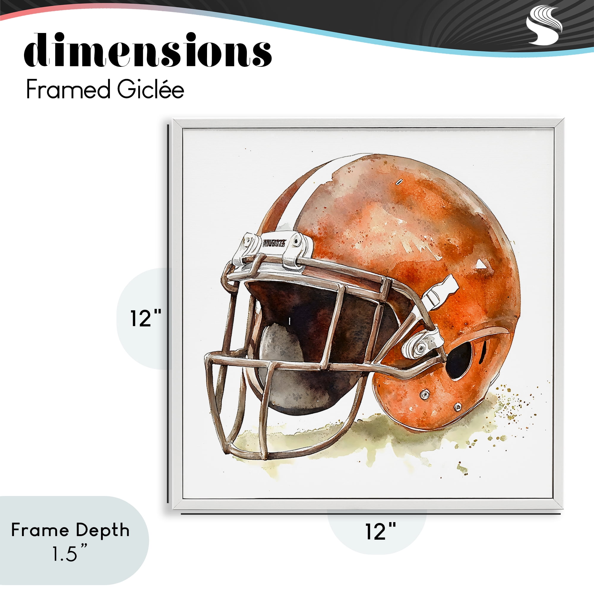 Stupell Industries Red Football Helmet White Framed Giclee Art, design by Creative Studio