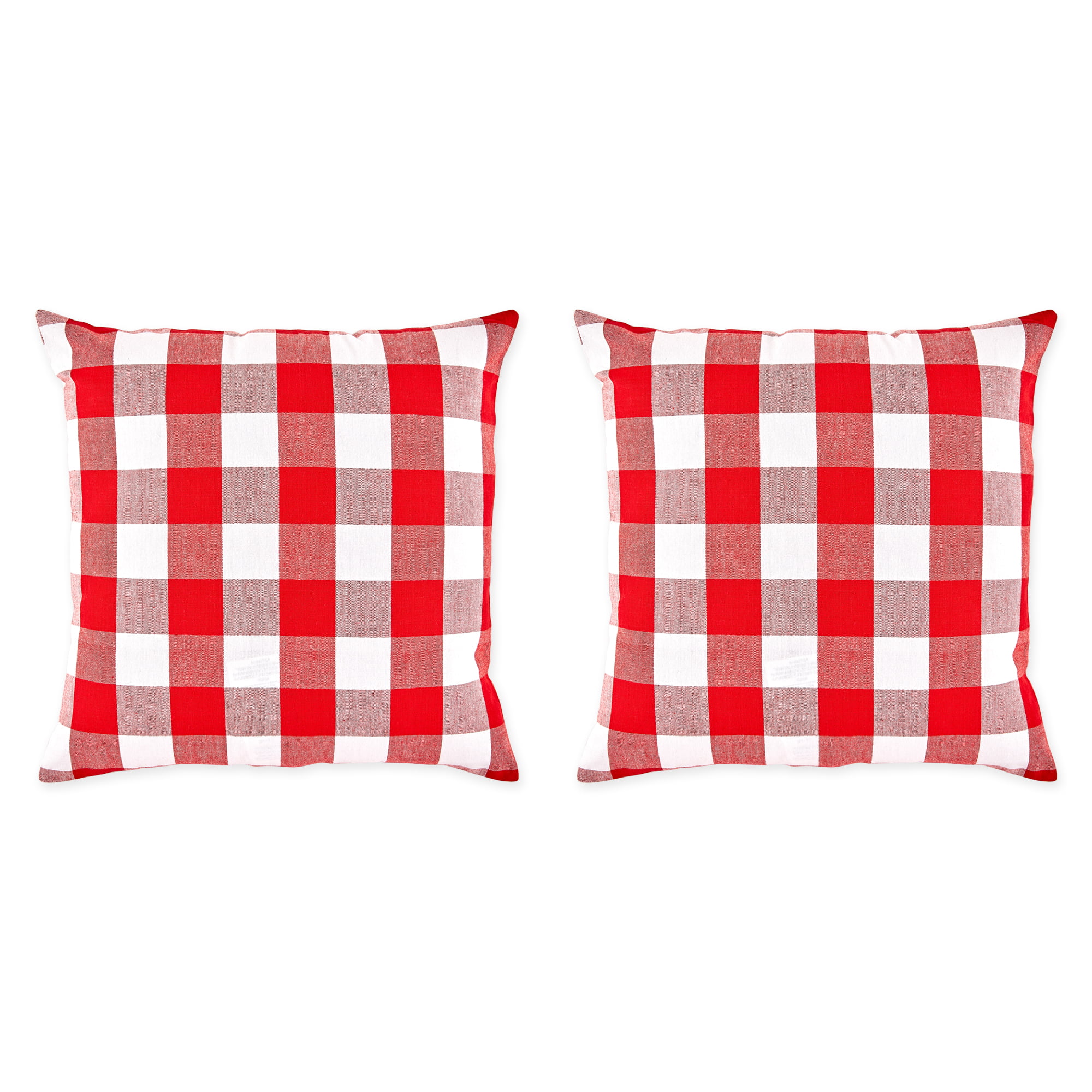 Macochico Set of 2 Buffalo Check Pillow Covers Red and Black Plaid Throw Pill... 