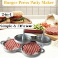 thumbnail image 5 of Qczoyp 2-in-1 Mini Slider Burger Press Mold,Non-Stick 4.5 Inch Food Grade Aluminum Patty Maker with Wooden Handle, Home Hamburger Mold for BBQ Camping Picnic Breakfast, 5 of 16