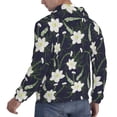 thumbnail image 6 of Haiem Lilies Flowers Patterned Men's Hoodie with Kangaroo Pocket - Ideal Pullover Sweatshirt for Daily Wear, Travel, and Home-Large, 6 of 7