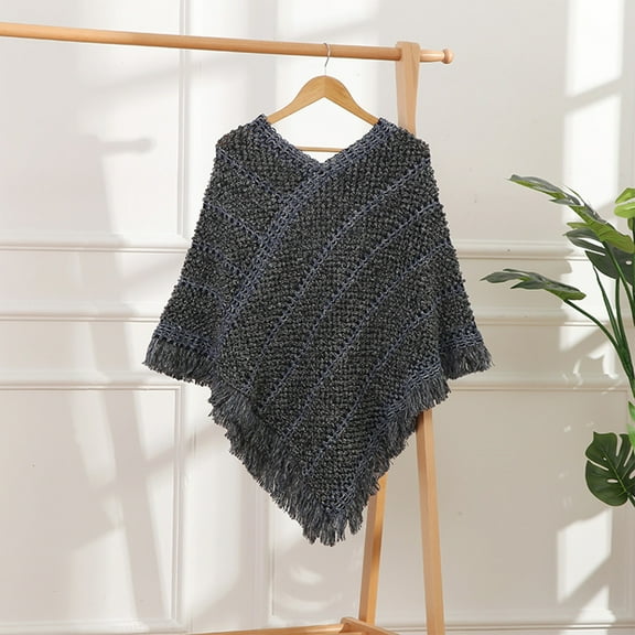 Poncho, Women's Long Sleeve Shawl, Ethnic Fringe Open Front Poncho, Travel Wrap for Women, Outdoor, Vacation, Versatile Cover Up, Boho Gifts Baberdicy, Ideal for Women