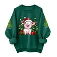 thumbnail image 5 of Ugly Noël Chandail Femme Chandail à Capuche Imprimé Col Rond Manches Longues Drôle Vert G, 5 of 5