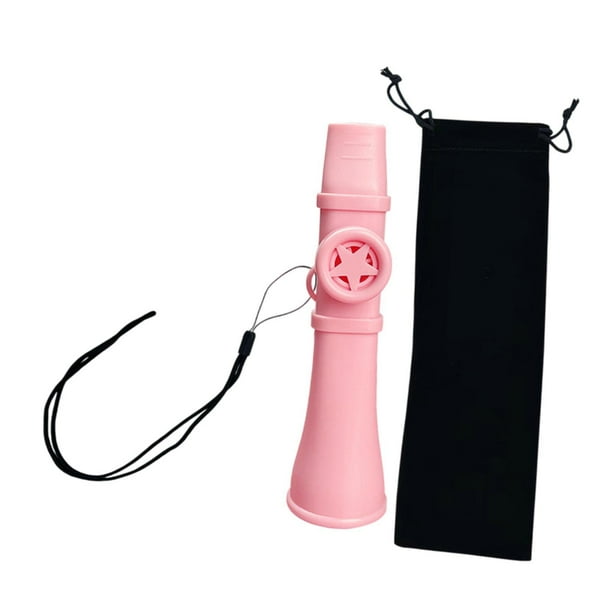 Flauta Kazoo con cordón para colgar en el cuello, ligera, única, fácil de tocar, juguete con boca Rosa