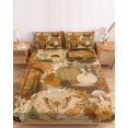 thumbnail image 2 of King Size Fitted Sheet Set - Fall 3 Piece Bedding Sets 16" Deep Pocket Fitted Sheet with 2 Pillowcases, Vintage Country Harvest Fox Pumpkins Maple Leaf Brushed Microfiber Hotel Luxury Bed Sheets, 2 of 9
