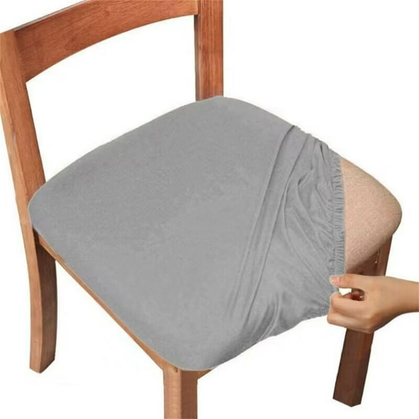Xihbxyly Funda de Silla de Color Liso, Tejido Cepillado de Alta Elasticidad, Protección Suave y Cómoda para El Asiento, Antimanchas, Funda para Silla de Comedor de Oficina, Lavable a Máquina, Tamaño