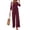 Wine, variant on Stralyhd Lounge Sets for Women Summer 2 Piece Outfits 3/4 Length Sleeve Crew Neck Top Matching Wide Leg Pants Cozy Loungewear Loose Fashion Clothing Vacation Wear Army Green L