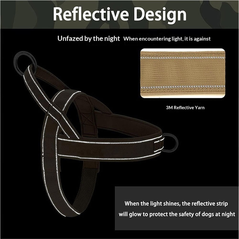 Pet No Pull Dog Harness with Padded, Adjustable Reflective Escape Proof Dog Harness, Quick Fit Dog Vest Harness for Small Medium Large Dogs(M, Black)