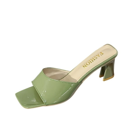 

lystmrge Closed Toe Sandals for Women Dressy Summer Bare Women s Sandals Womens Sandals 8 Wide Fashion Summer Women Sandals Medium Heel Thick Heel Open Toe Solid Color Casual Slip On