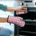 thumbnail image 2 of Pink Dachshund Chips Kitchen Oven Mitt and Pot Holder Sets 2 Pcs for Baking, Cooking and Grilling, Heat Resistant Up To 392 °F, 2 of 7