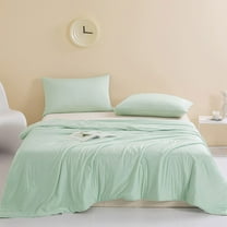 AZXY Lightweight Quilt,Summer Quilts Queen,Skin Friendly Cooling Comforter for Hot Sleepers,Soft Breathable Cotton Lightweight Quilt,200x150cm,Green