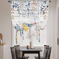 thumbnail image 3 of Blue Coastal Tie Up Curtains for Windows, Adjustable Balloon Window Shades, Summer Beach Starfish Weeping Eucalyptus Wooden Kitchen Window Treatments Farmhouse Short Curtains with Rod Pocket 42"x45", 3 of 8