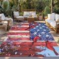 thumbnail image 2 of American Flag Outdoor Rug 6x9 Ft - Reversible Patio Rug Outdoor Camping Rugs, Red Blue Star Stripe Patriotic Floral Bird Indoor Outdoor Area Rugs, Non-Slip Outdoor Carpet Runner for Deck/Porch, 2 of 8