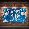 thumbnail image 6 of Blue and White Balloon Themed 18th Birthday Backdrop Banner Background Party Supplies Birthday Decoration Photography Props for Party Celebrations Photo Booth Decorations, 6 of 6