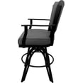 thumbnail image 3 of Leather Swivel Metal Bar Stool Montana 30" Seat - Gray Leather on Black, 3 of 3