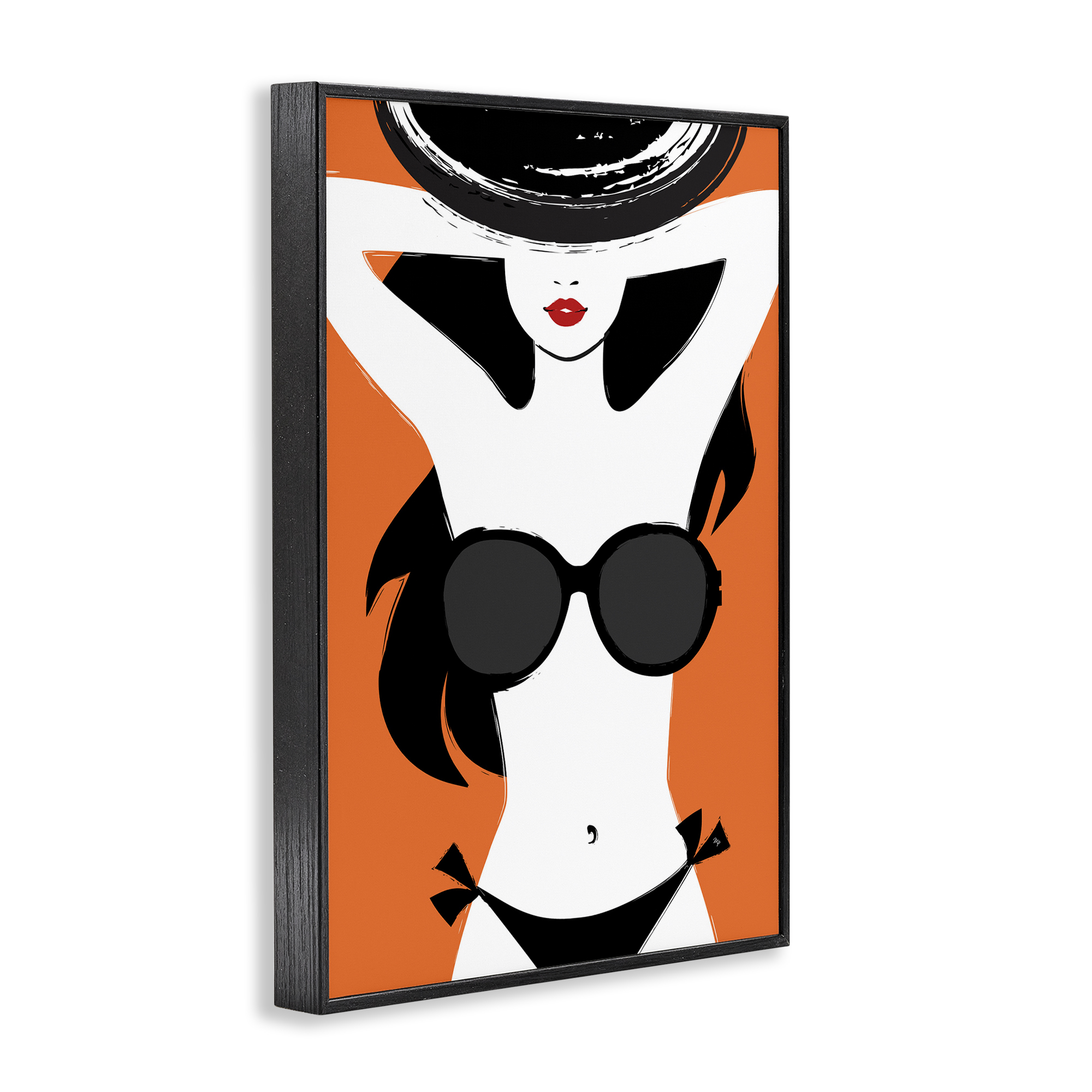 Stupell Industries Summer Vibes Girl Coastal Painting Black Framed Art Print Wall Art, 16 x 24