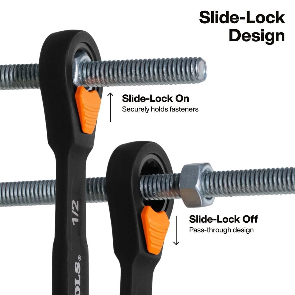 Klein Tools Ratcheting Combination Slide Lock Wrench Set Sae 8 Pieces