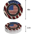 thumbnail image 1 of FMSHPON Independence Day Theme American Flag Set of 6 Round Coaster for Drinks, Absorbent Ceramic Stone Coasters Cup Mat with Cork Base for Home Kitchen Room Coffee Table Bar Decor, 1 of 6
