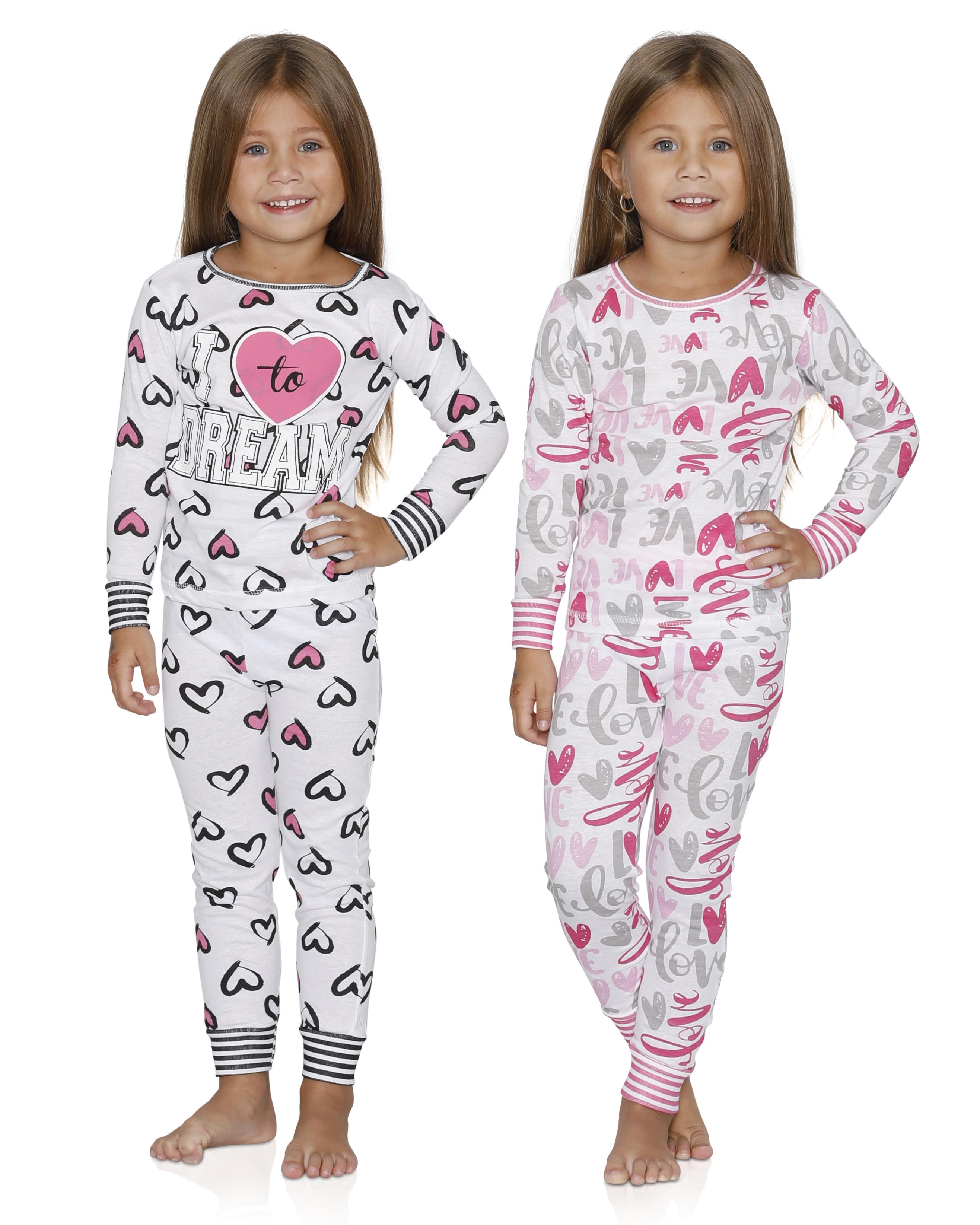 Sultan Industries - Girls Pajama Fun Print Costume 4 Piece Pc Cotton ...