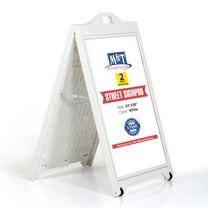 M&T Displays Street SignPro Sidewalk Sign 24x36 Poster White Double Sided Sandwich Board A-Frame