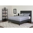 thumbnail image 2 of Flash Furniture Roxbury Queen Size Tufted Upholstered Platform Bed in Dark Gray Fabric with Pocket Spring Mattress, 2 of 5