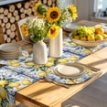 thumbnail image 4 of Yellow Lemon Round 13 Inch Placemats Set of 8, Middle Century Blue Italian Textured HeatResistant Non Slip Place Mats for Dining Table, Wipeable Braided Kitchen Table Mats for Housewarming, 4 of 9