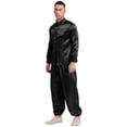 thumbnail image 3 of Mufeng Men's 2Pcs Kung Fu Uniform Shirt Suit Chinese Traditional Tai Chi Costume Theme Party Clothes Black XXL/175, 3 of 6