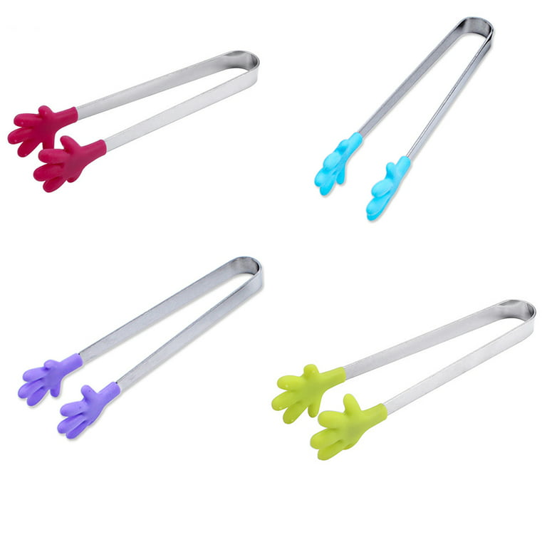 1pc Silicone Tongs Mini Kitchen Tongs With Silicone Tips Heat