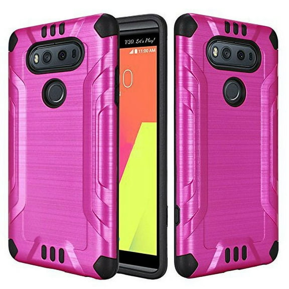 GSA Slim Armor Brushed Hybrid For LG V20 - Hot Pink/Black