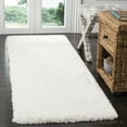 thumbnail image 2 of SAFAVIEH Santa Monica Cali Solid Shag Runner Rug, White, 2'3" x 5', 2 of 8