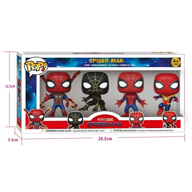 Funko POP-figuras de acción de SpiderMan para niños, adornos de decoración, modelo de colección, juguetes de cumpleaños, regalos de Navidad, 4 piezas por juego