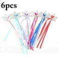 thumbnail image 1 of 6PCS Princess Wand Snowflake Ribbon Fairy Magic Dress up Wand Costume Wand, 1 of 8