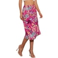 thumbnail image 4 of Faldas hawaianas para mujeres INSPIRE CHIC 2024, falda tropical con fruncido frontal y abertura, XL, color rosa intenso, 4 of 6